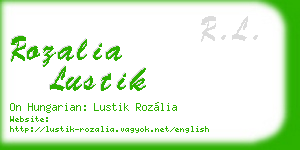 rozalia lustik business card
